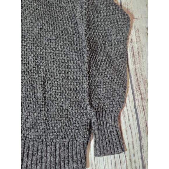 GAP Womens Dark Gray Wool Blend Chunky Knit Turtleneck Sweater Size Medium - Picture 2 of 11